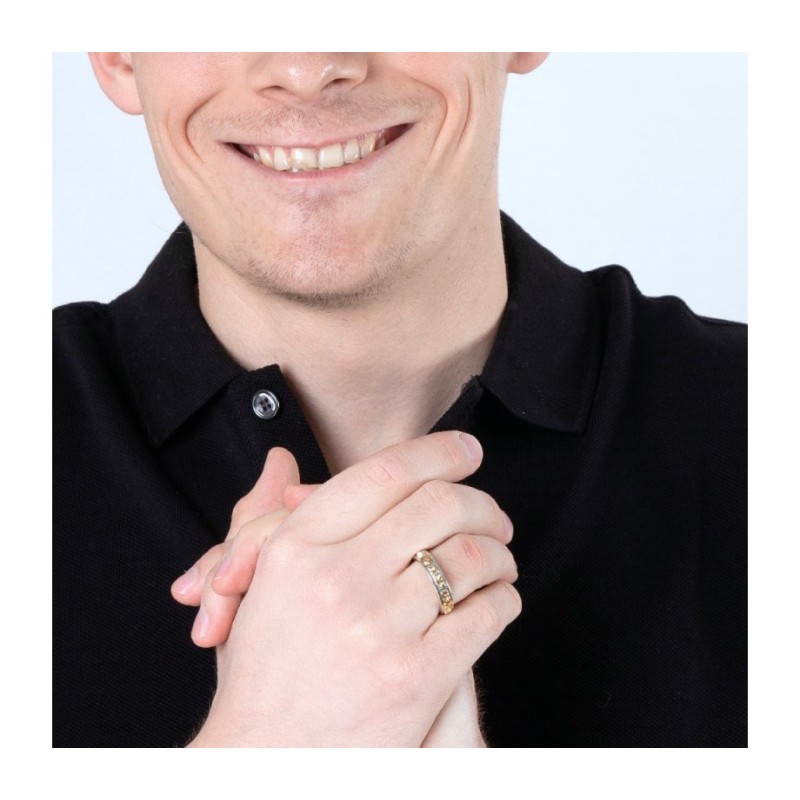 טבעת כסף סטרלינג ומצופה זהב מגן תהילים... | טבעות יהודיות